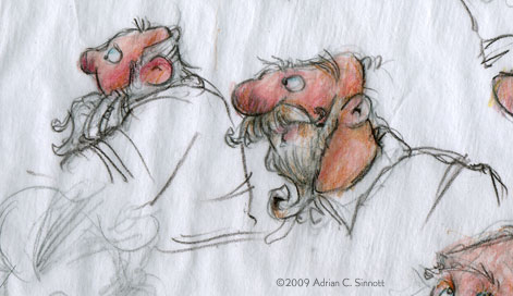 Beards Sketch 1 A sketch of two bearded old men