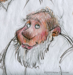 Beards Sketch 2 Hefty fellow with a white beard