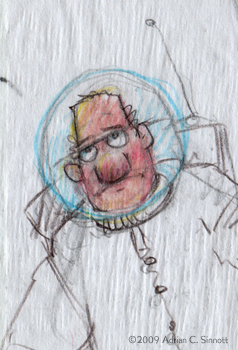 Unhappy Spaceman Bad day on the moon.