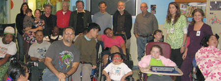 St. Mary's group photo Along with the great kids and staff, in the back row: Joyce Pendretti (in black), Mark Mitchell (sporting the sporty hat), Dan Danglo, me, Joe Vissichelli, Howard Beckerman, and Tim Savage. Ray's out front!